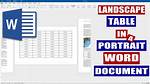How Do I Insert a Landscape Table into a Portrait Document in Word?