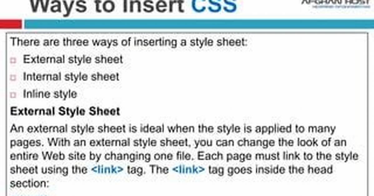 How Do I Insert a Stylesheet in Html?