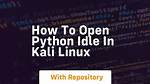 How Do I Open Python in Kali Linux?