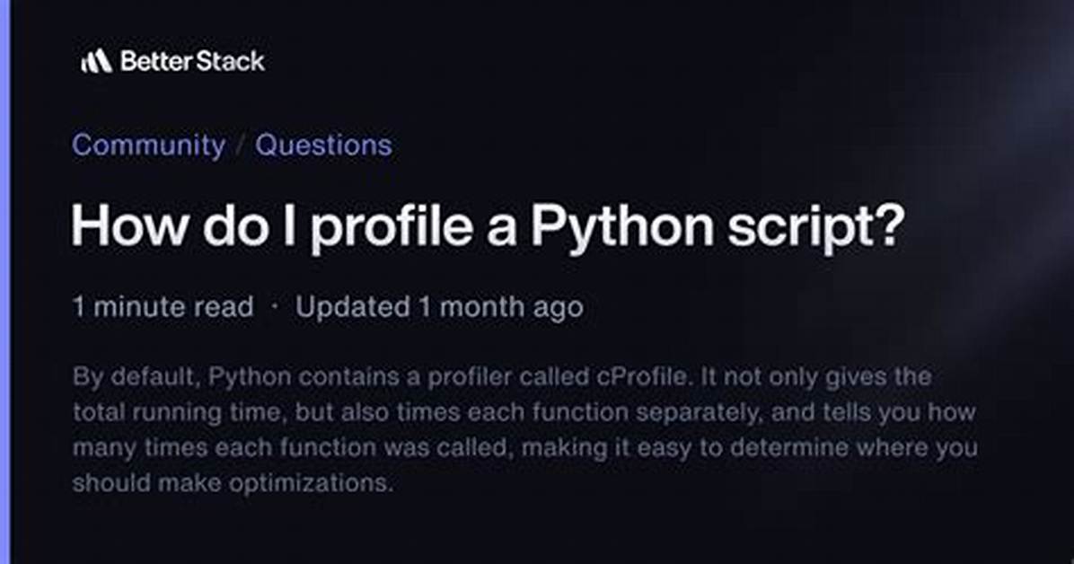 How Do I Profile a Python Script?