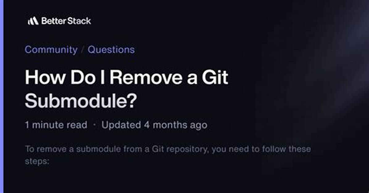 How Do I Remove a Submodule?