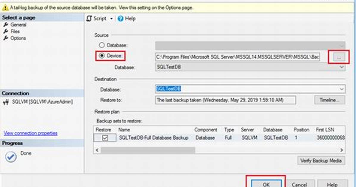 How Do I Restore a Sql Server Database Query