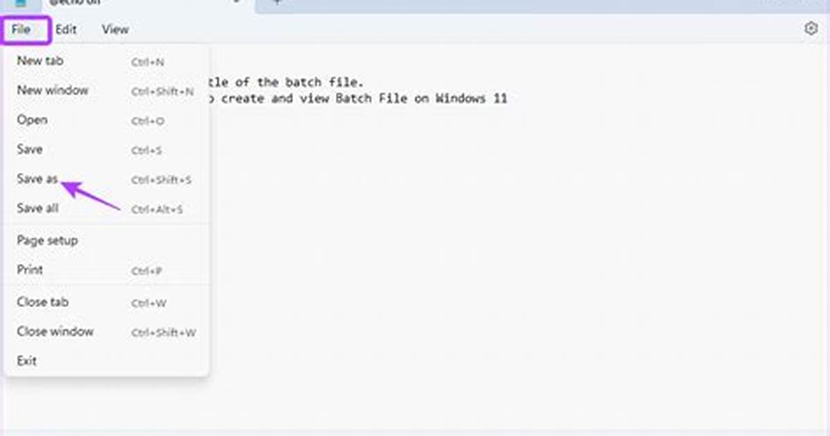 How Do I Save a Batch File?