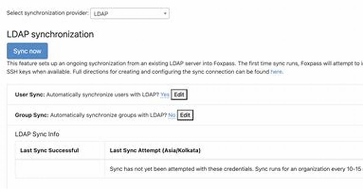How Do I Sync Ldap