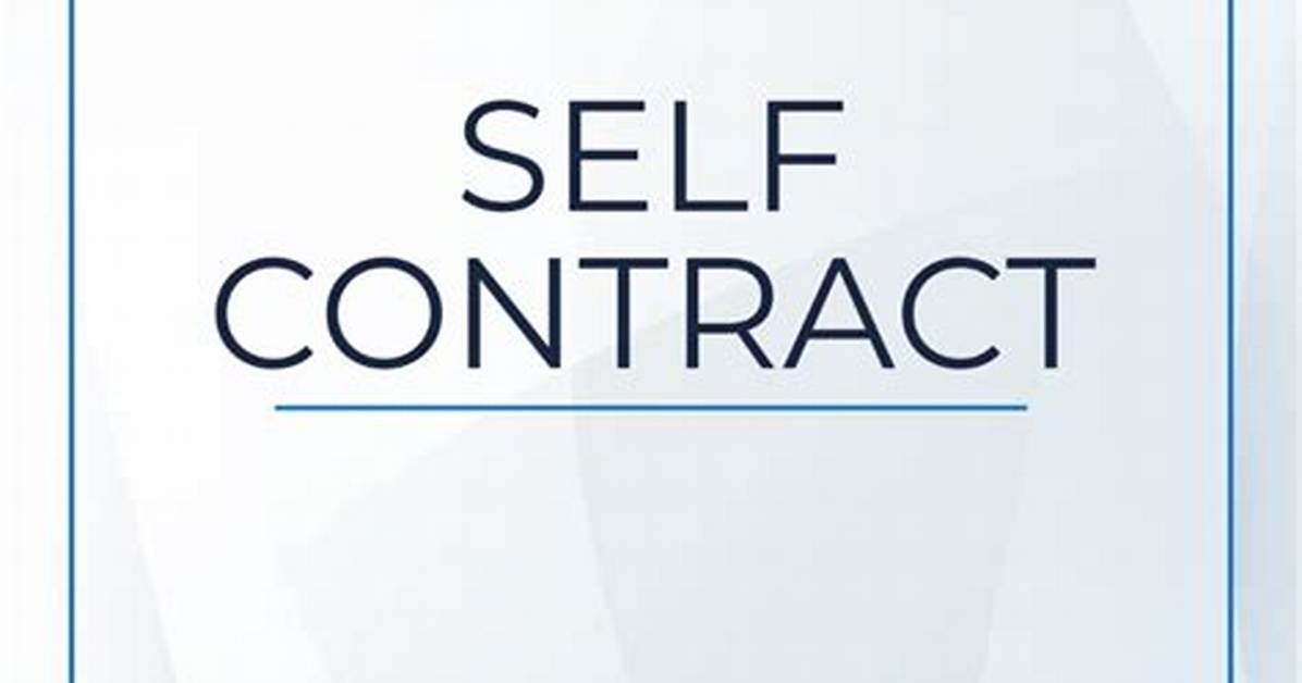 How Do I Write a Self Contract?
