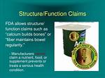 How Do Structure/Function Claims Differ from Health Claims?