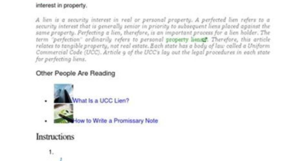 How Do You Do a Lien