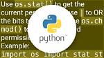 How Do You Do a Simple "Chmod +X" from Within Python?