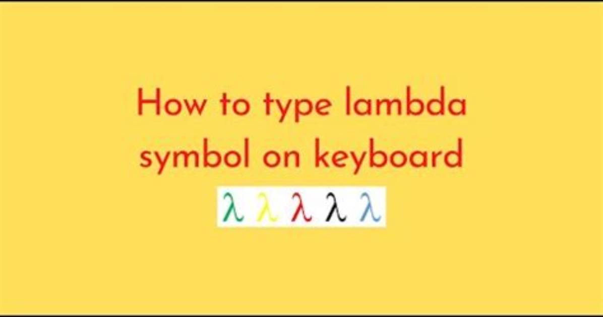 How Do You Draw Lambda?