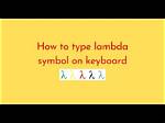 How Do You Draw Lambda?