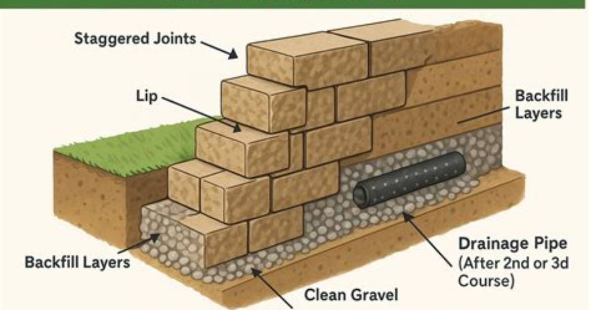 How Do You Install an Interlocking Brick Retaining Wall?