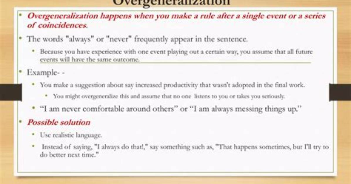 How Do You Overgeneralize?