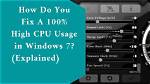 How Do You Save Cpu Usage