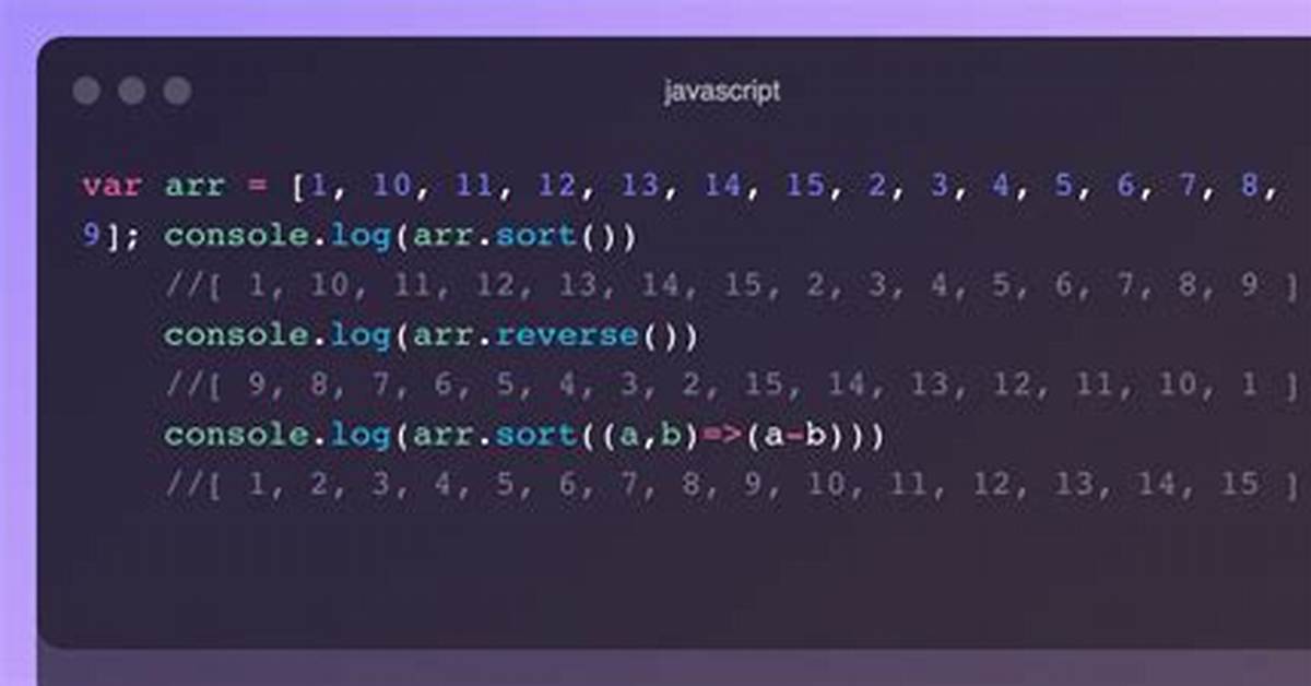 How Do You Sort Numbers in Javascript?