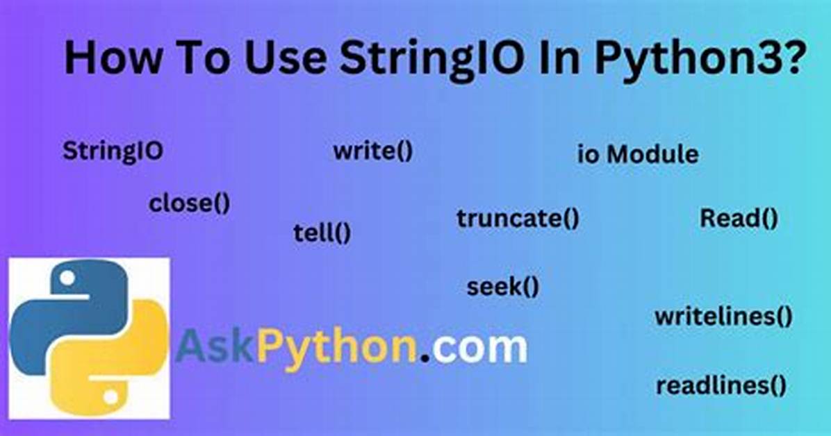 How Do You Use Stringio in Python3?