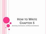 How Do You Write a Chapter 5 in a Research Paper?