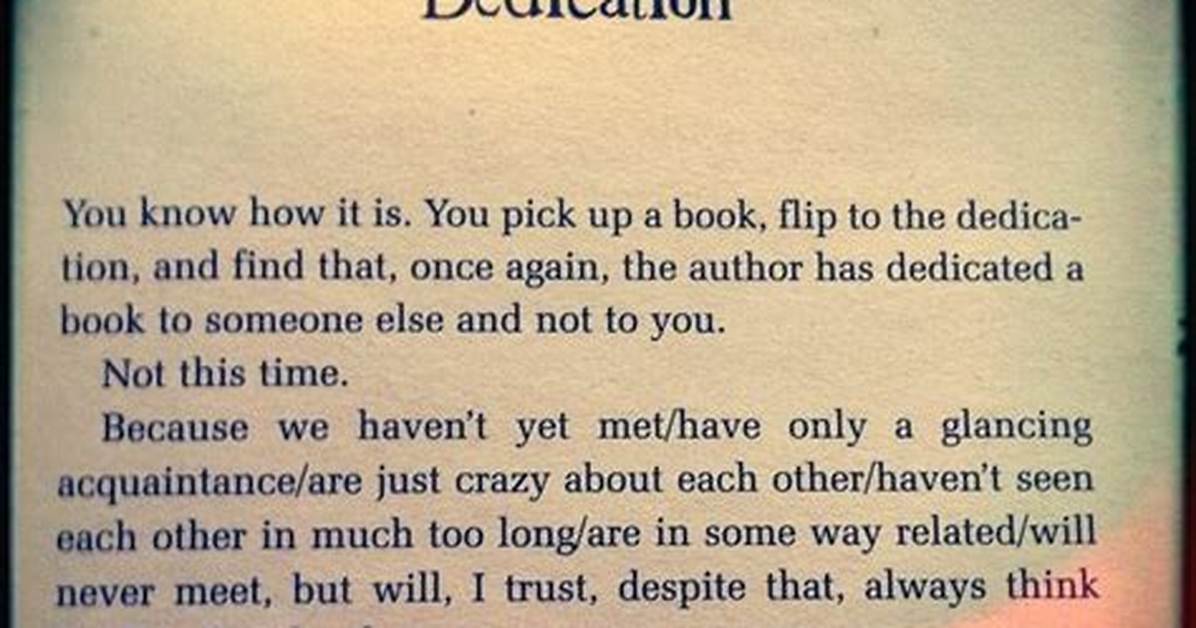 How Do You Write a Good Dedication?