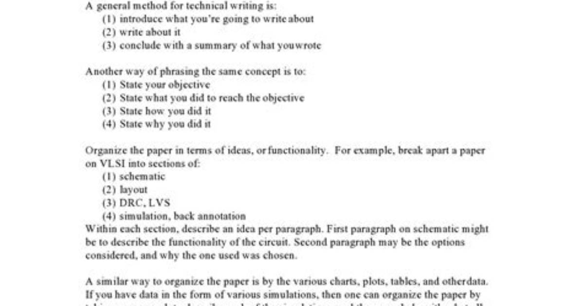 How Do You Write a Good Technical Document?