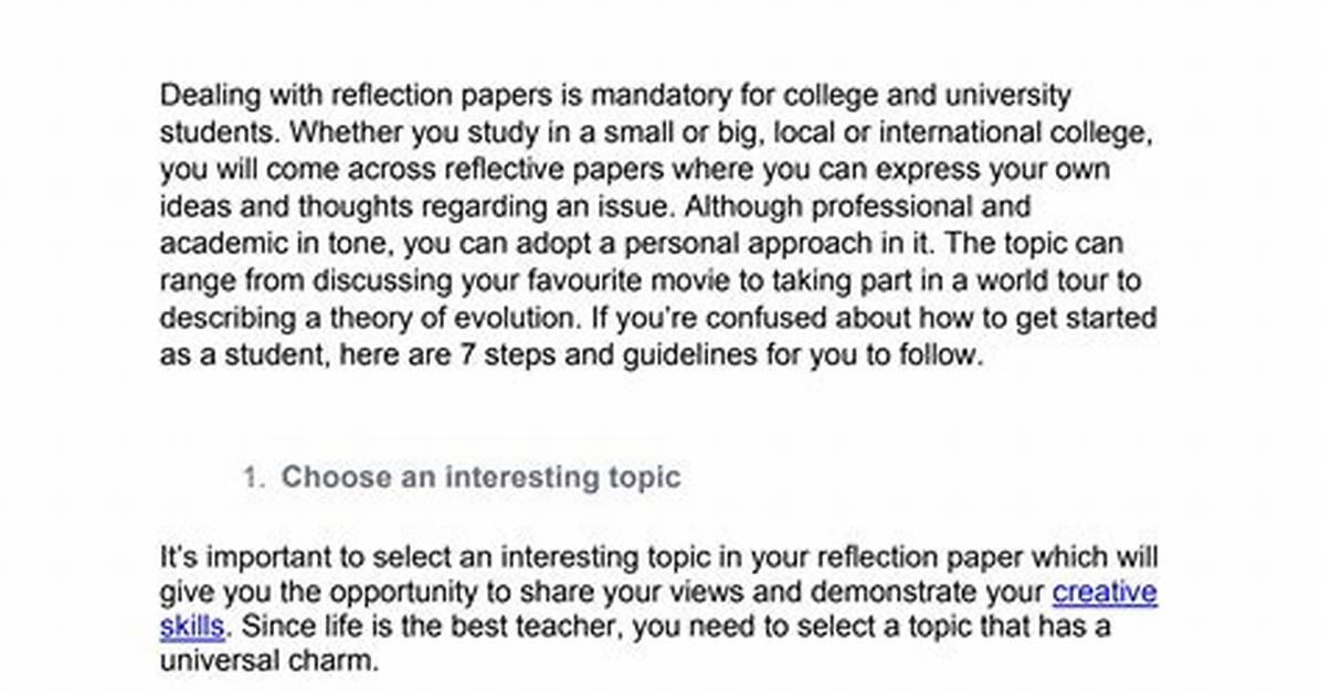 How Do You Write a Reflection?