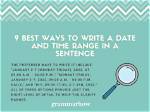 How Do You Write a Time Range?