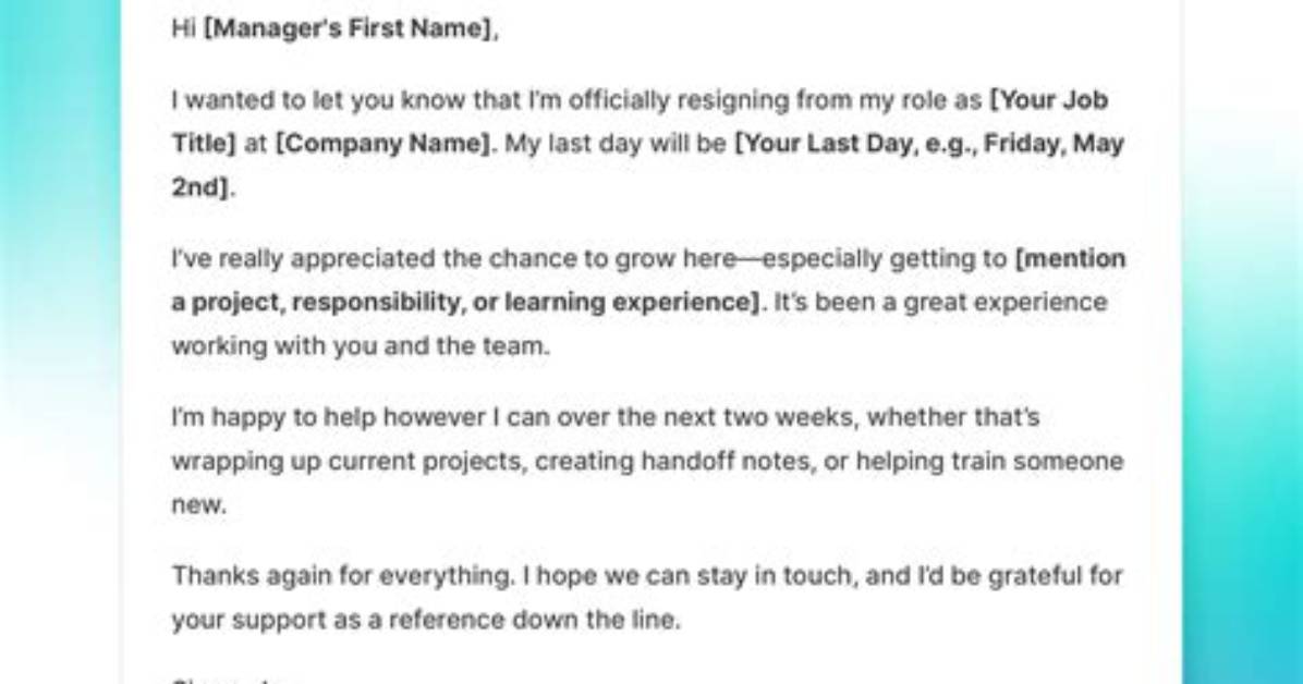 How Do You Write a Two Weeks Notice