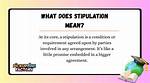 How Does a Stipulation Work?