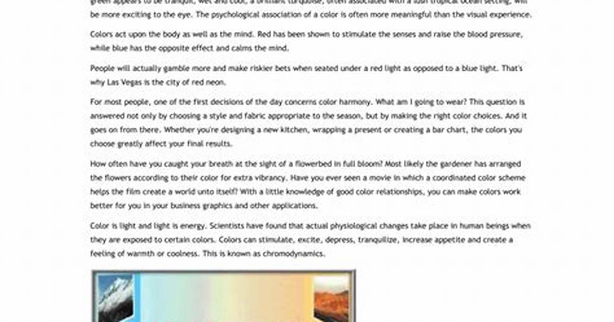 How Does Color Affect Us