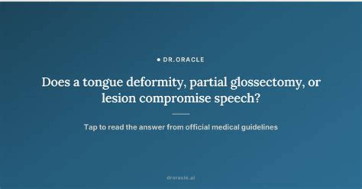 How Does Glossectomy Affect Speech?