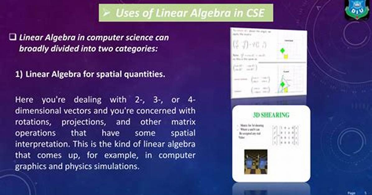 How Does Linear Algebra Help with Computer Science?