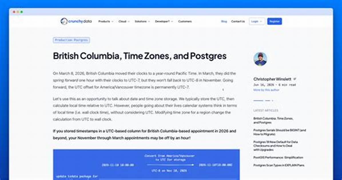 How Does Postgres Store Time Zones