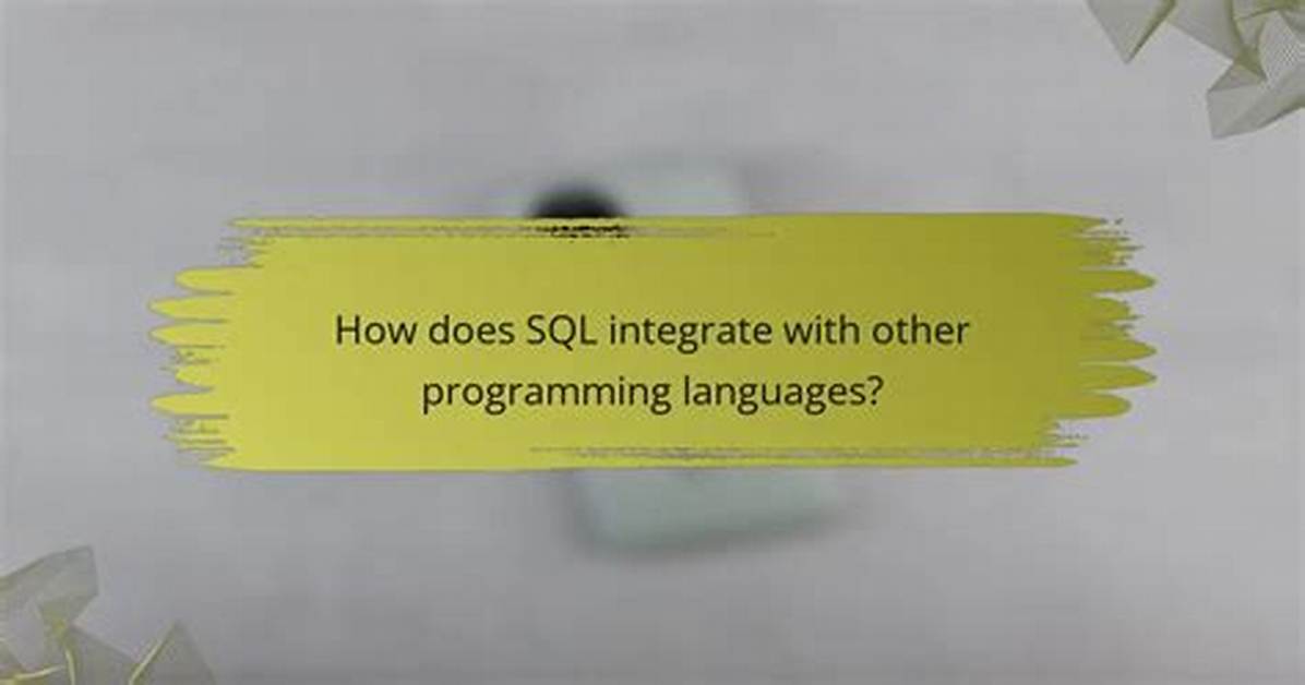 How Does Sql Relate to Programming