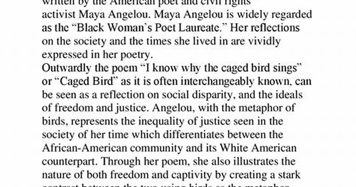 How Does the Caged Bird Sing?
