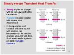 How Does Transient Heat Transfer Differ from Steady State Heat Transfer