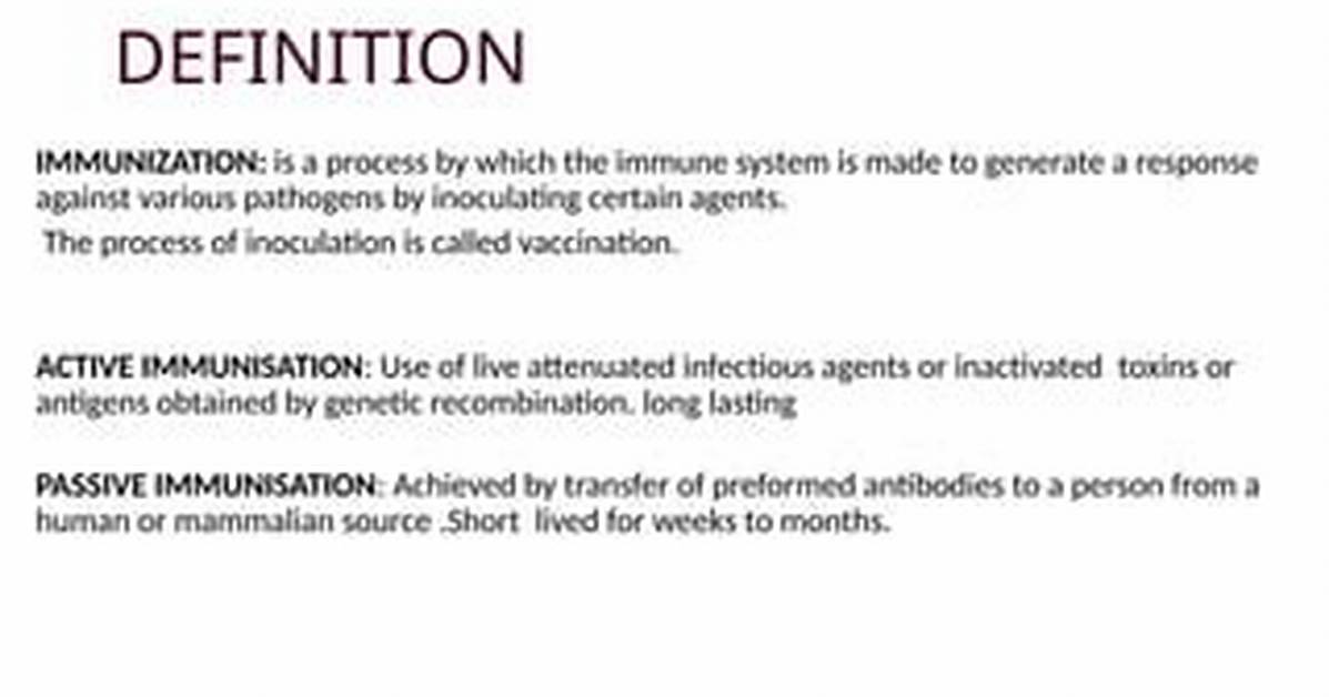 How Immunisation Is Achieved?