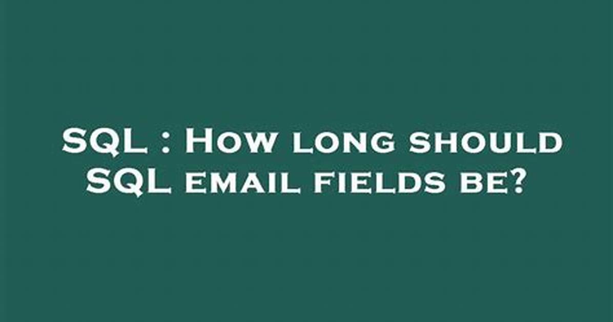 How Long Should Sql Email Fields Be? [Duplicate]