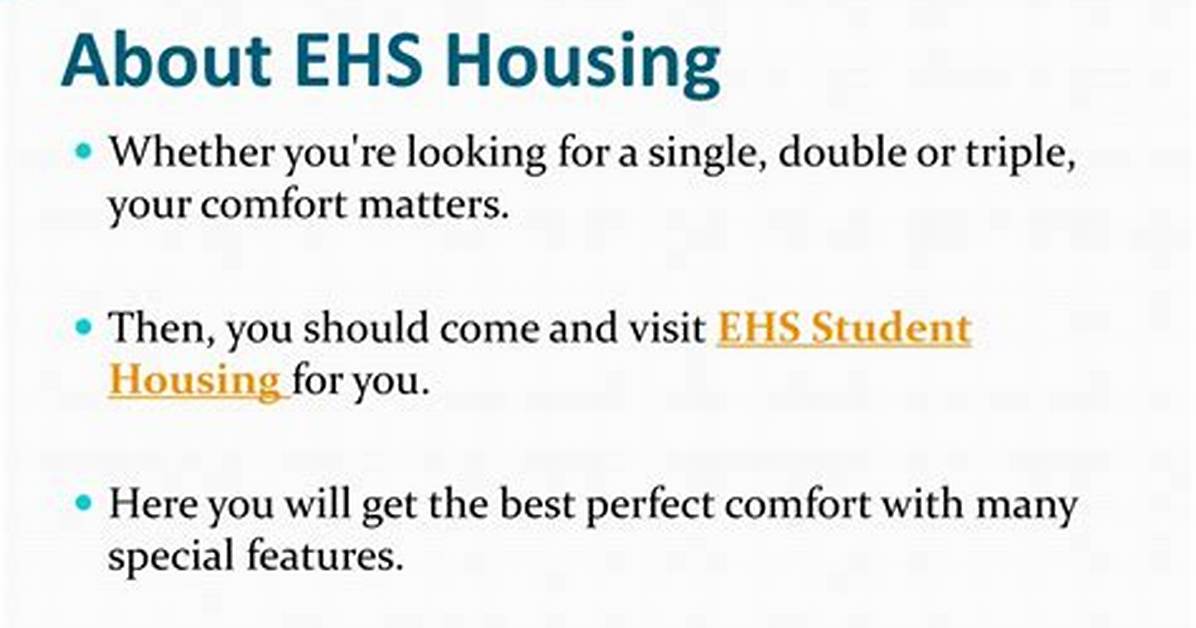 How Much Is Ehs Housing?