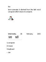 How the Word Computer Derived?
