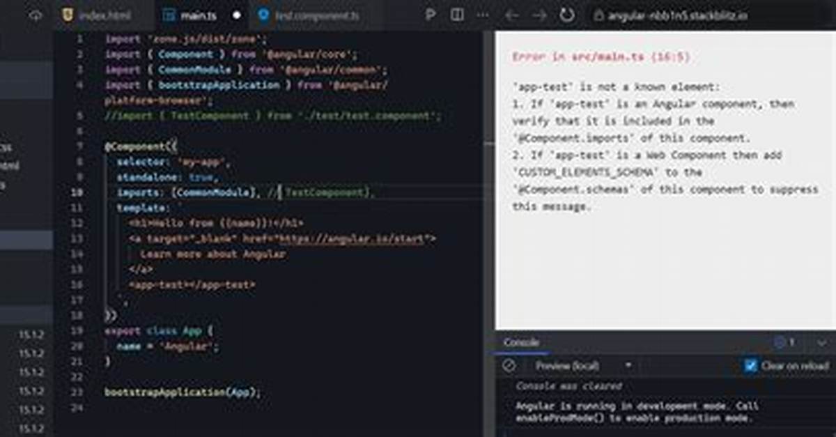 How to Add Component to Stackblitz Angular Project?