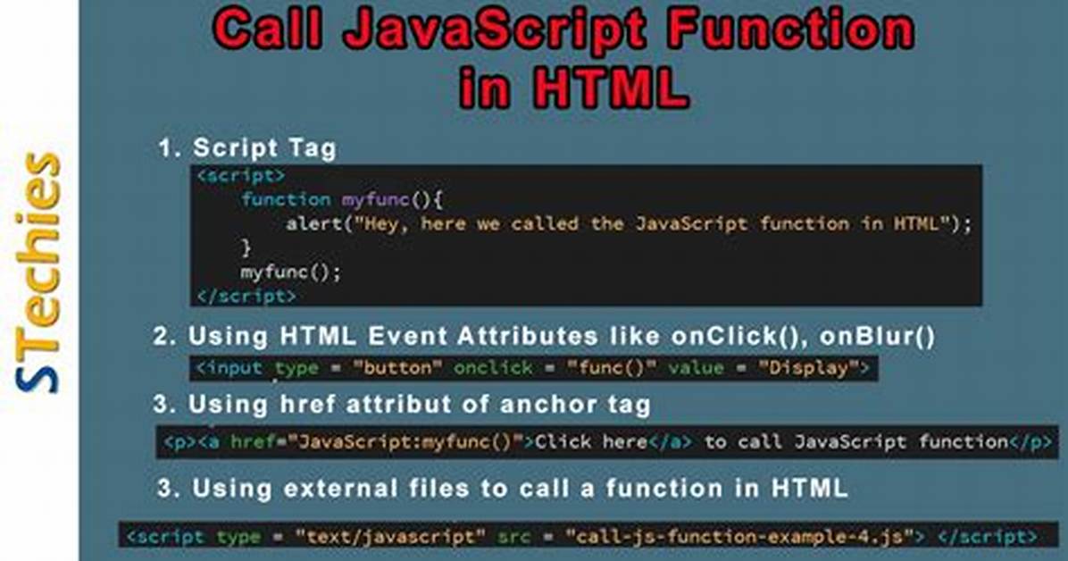 How to Call a Javascript Function?