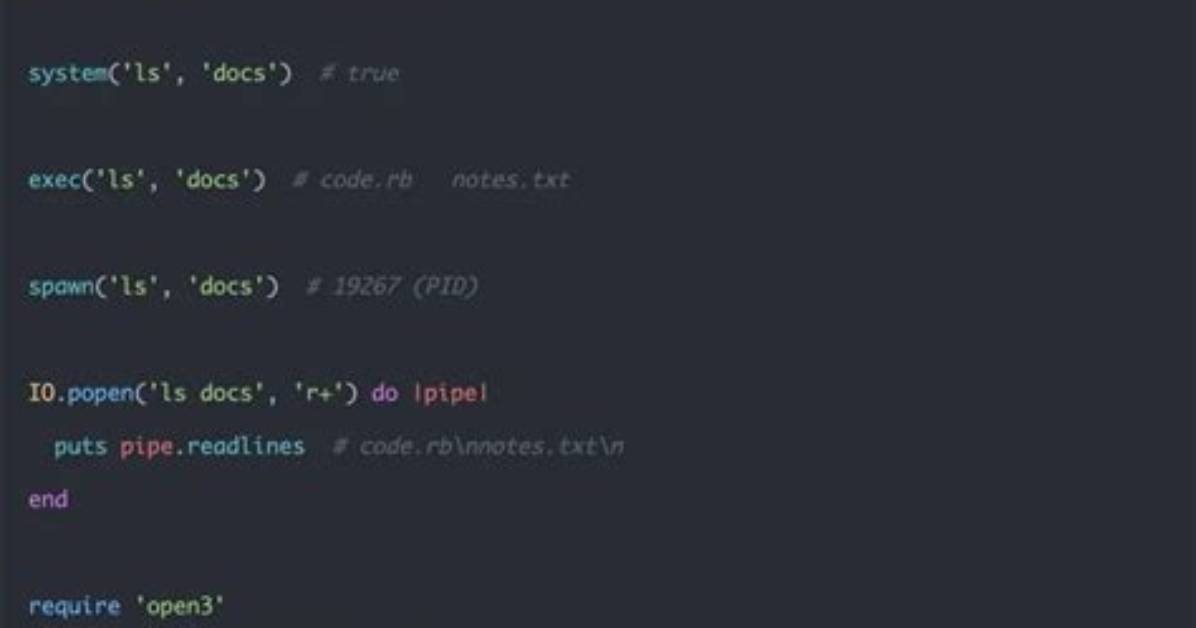 How to Call Shell Commands from Ruby