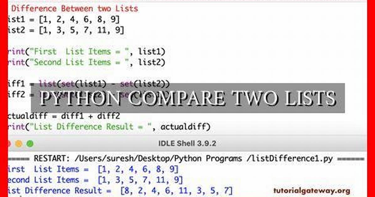 How to Compare Two Lists in Python?