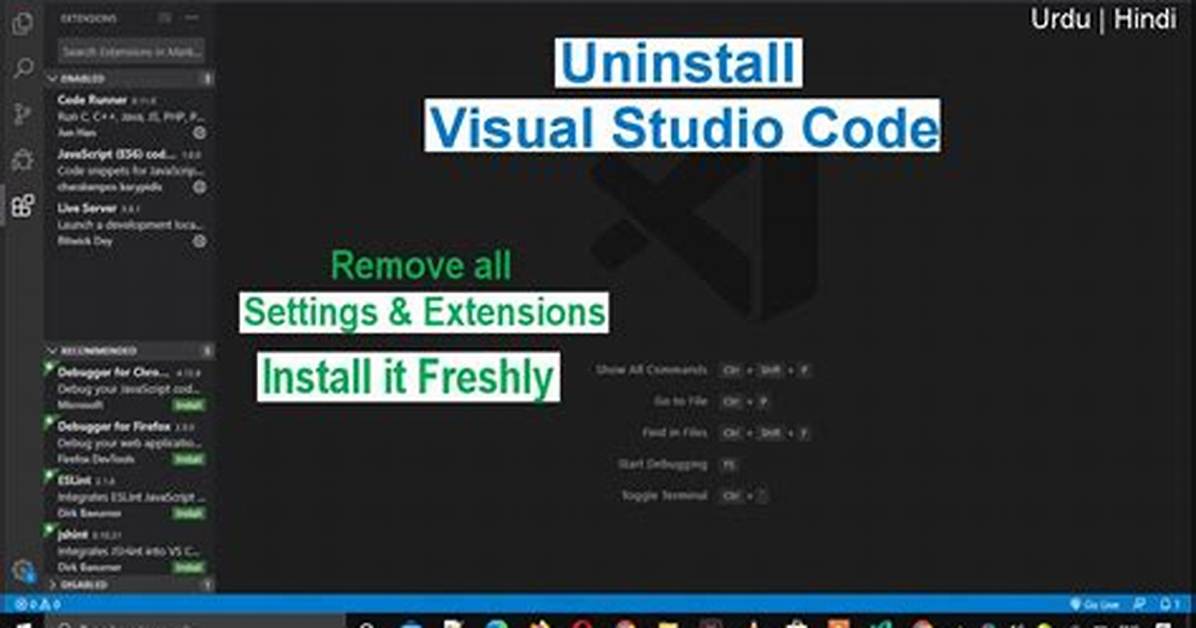 How to Completely Uninstall Visual Studio Code from Windows 10?