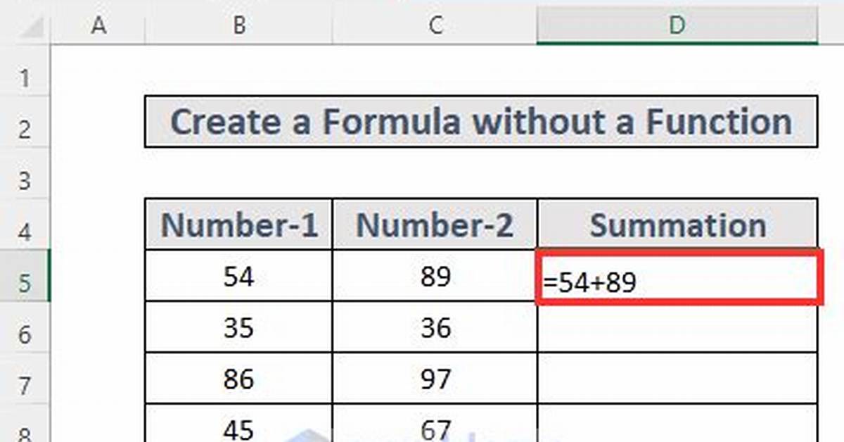How to Create a Formula Without Using a Function
