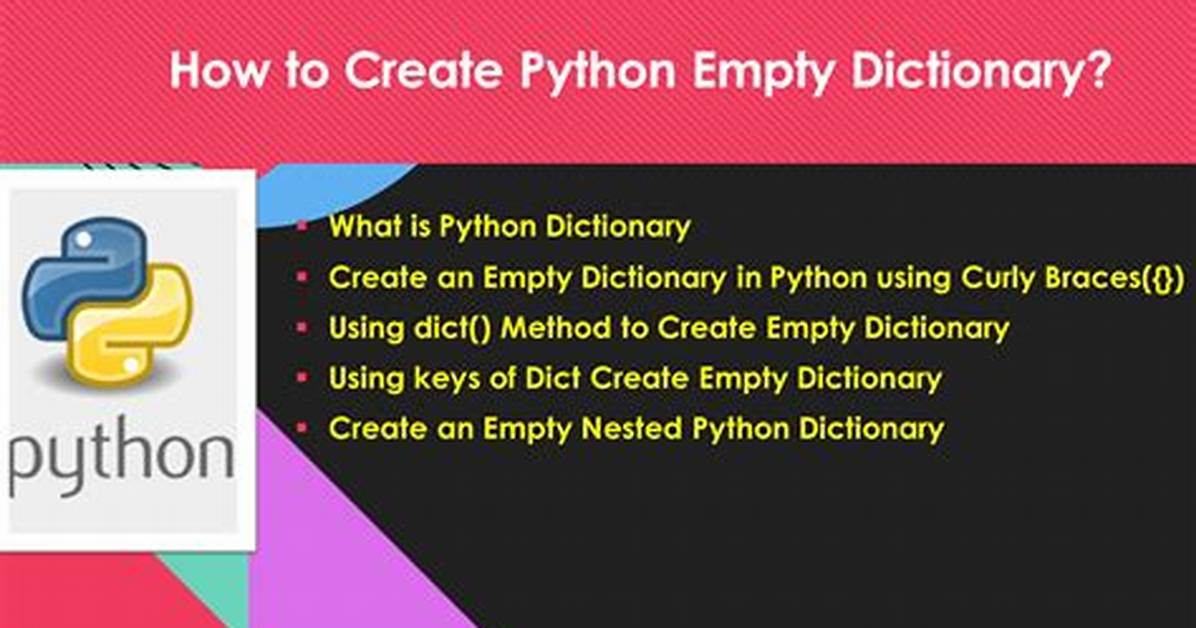 How to Create Empty Dictionary in Python 3