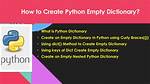 How to Create Empty Dictionary in Python 3