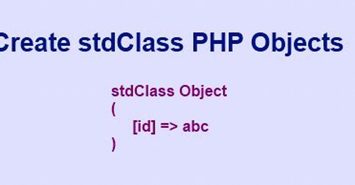 How to Create Stdclass Object Array in Php