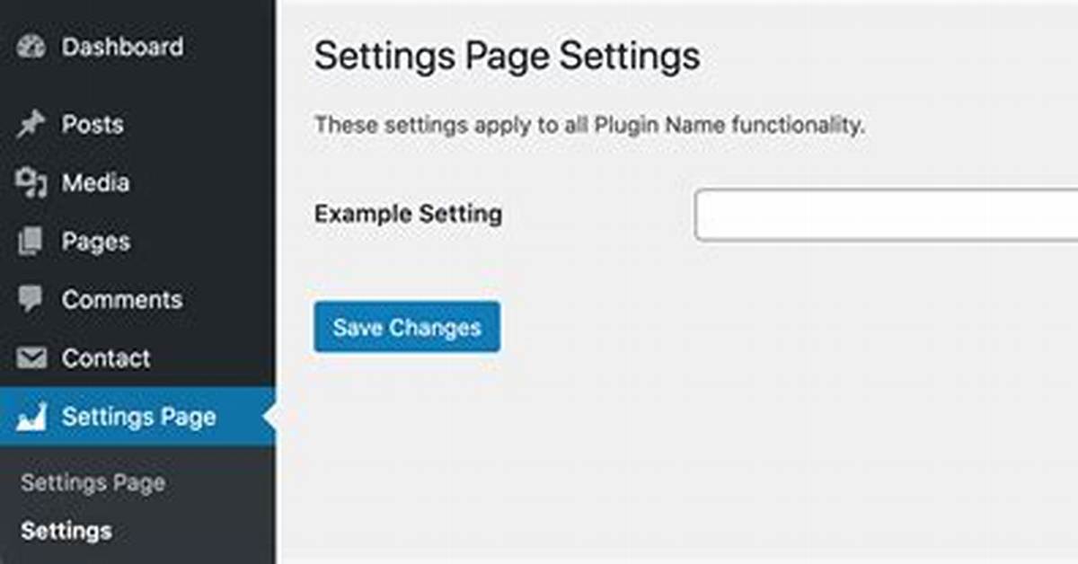 How to Create Wordpress Plugin Settings Page