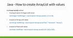 How to Declare an Arraylist with Values? [Duplicate]