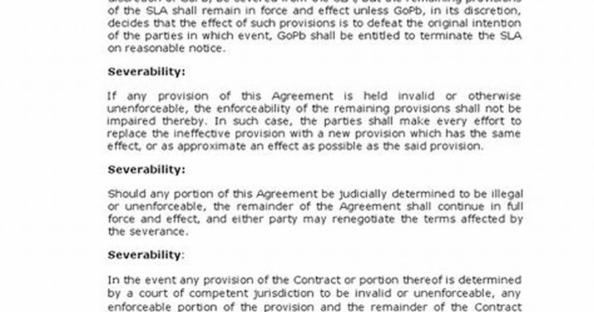 How to Define Severability Clause?