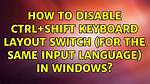 How to Disable Ctrl+Shift Keyboard Layout Switch (For the Same Input Language) in Windows?